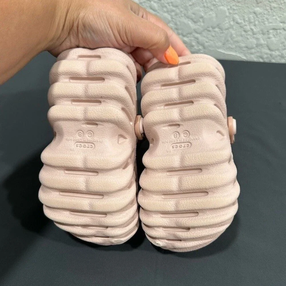 Crocs Echo Clog Girls US 8 Pink Slip-On Clogs Adjustable Heel Strap